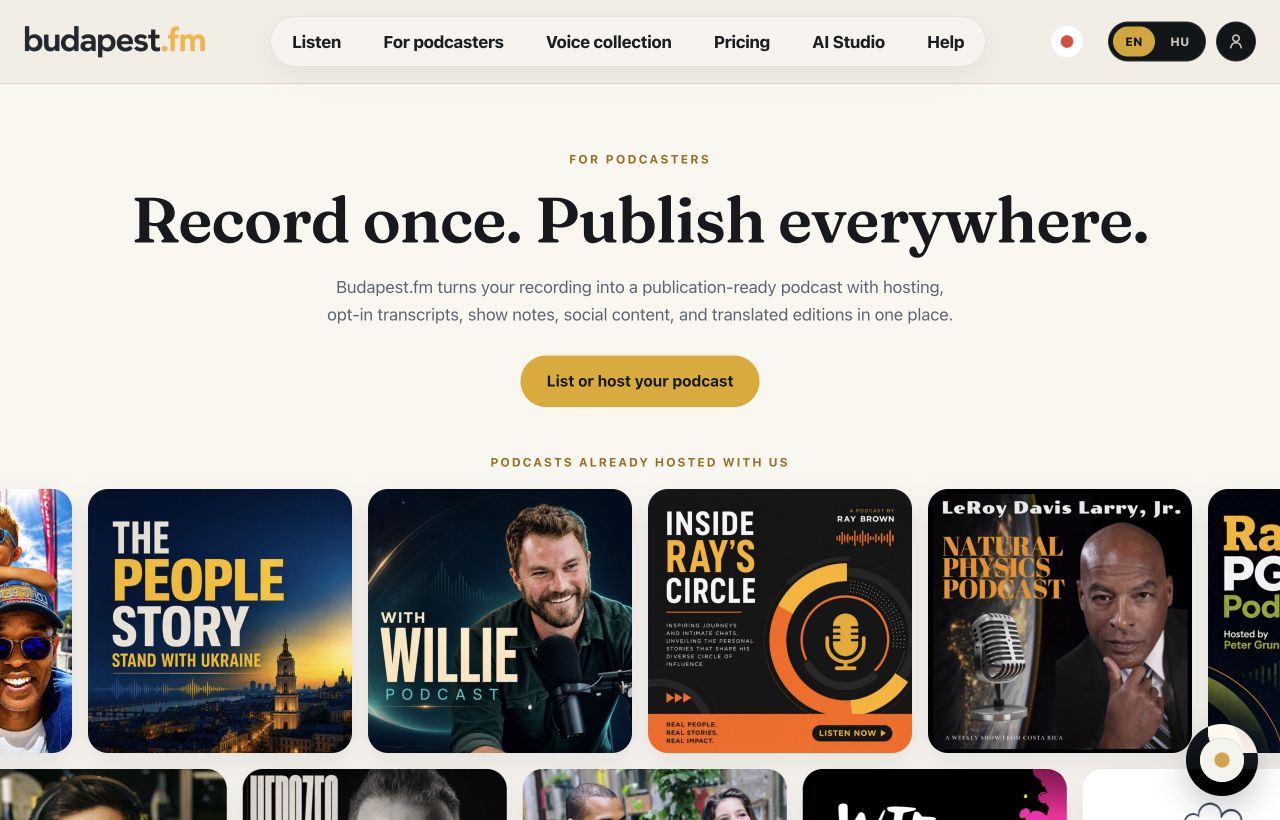 Homepage preview of Budapest.fm
