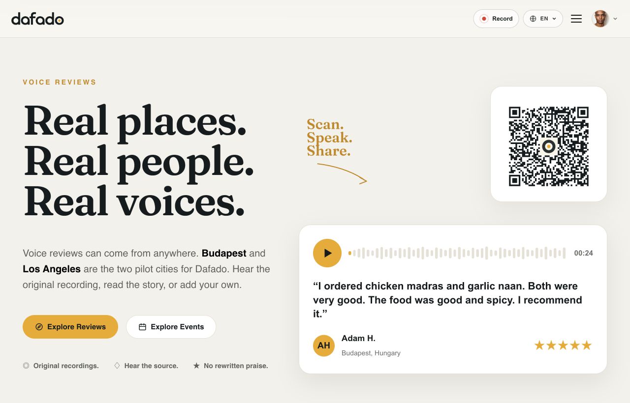 Homepage preview of Dafado